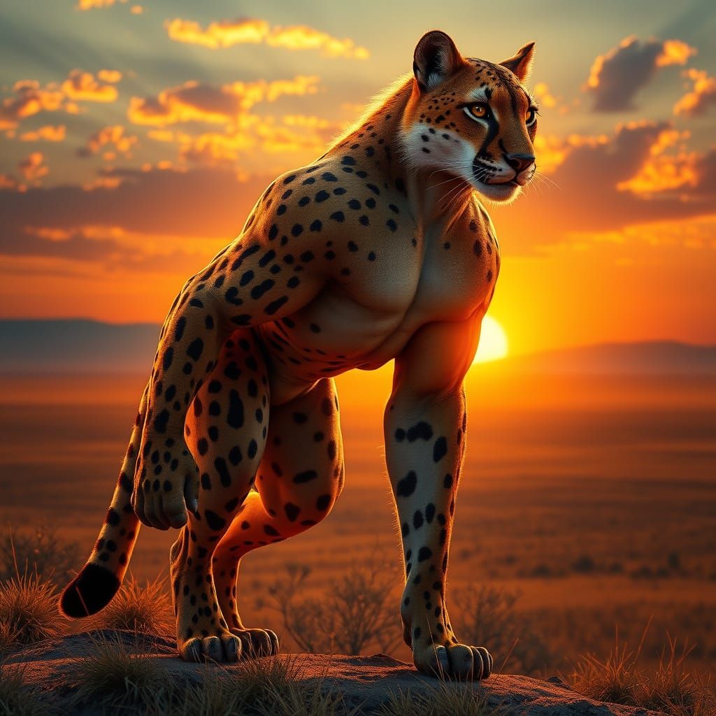 Sensual Gepard Goddess of the Golden Savannah