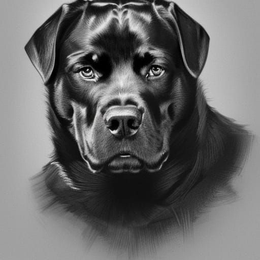 Proud Rottweiler Portrait in Hyperdetailed Style