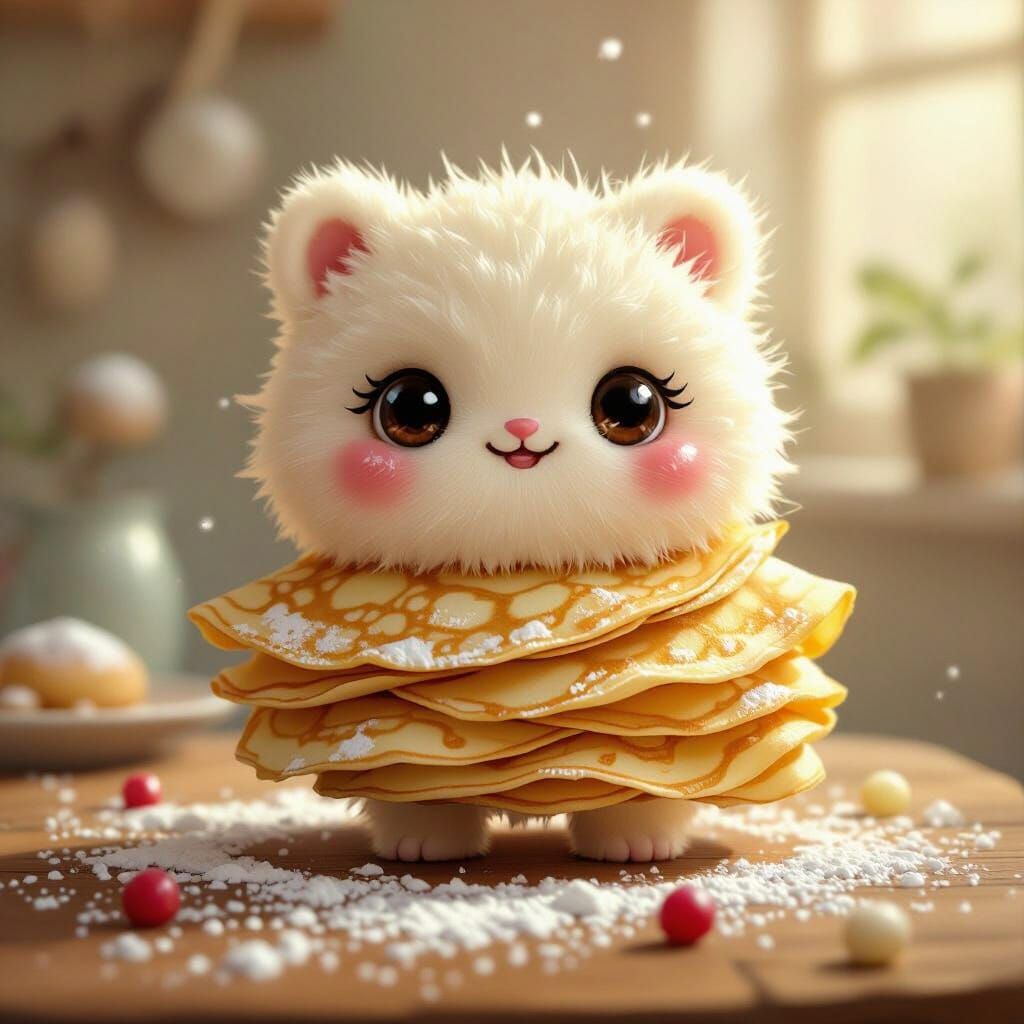 Cute Crepe Monster with Candy Eyes