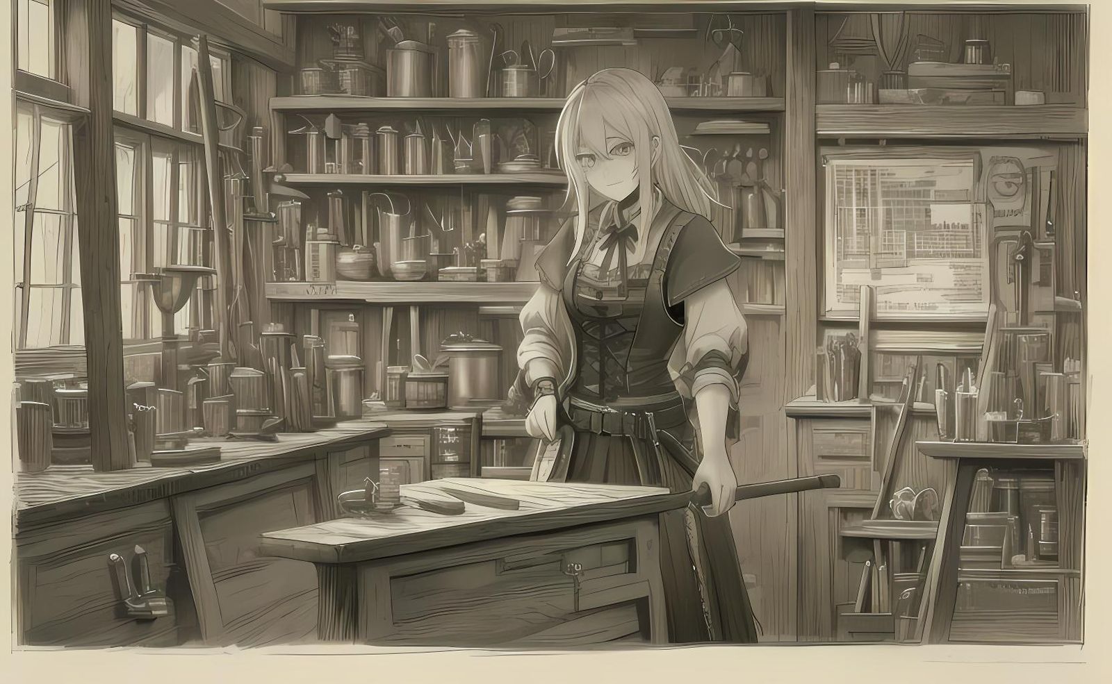 Eccentric Witch's Magical Broomstick Workshop