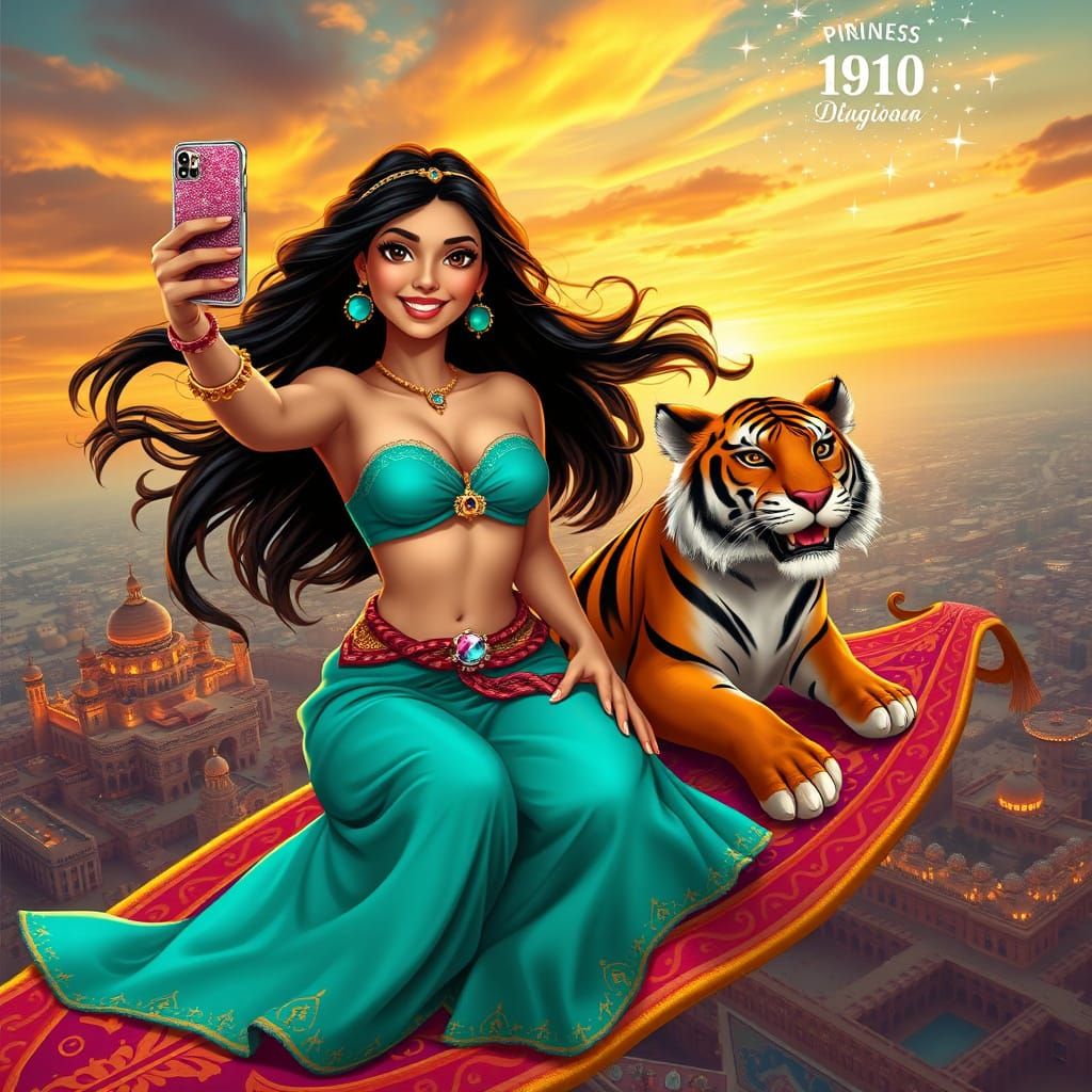 Turquoise Princess Sails Magic Carpet Over Enchanted Agrabah