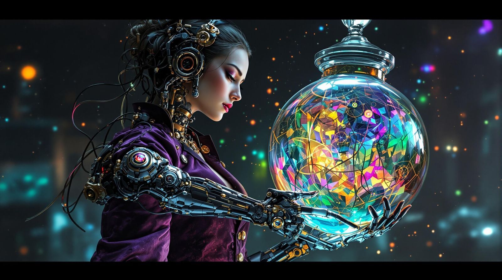 Unstable Scientist with Cybernetic Arm and Rainbow Stomach