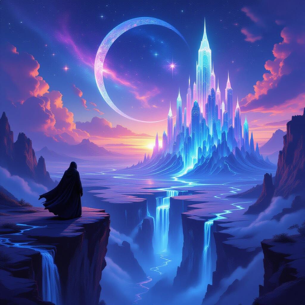 Magical Realm at Twilight: A Digital Painting