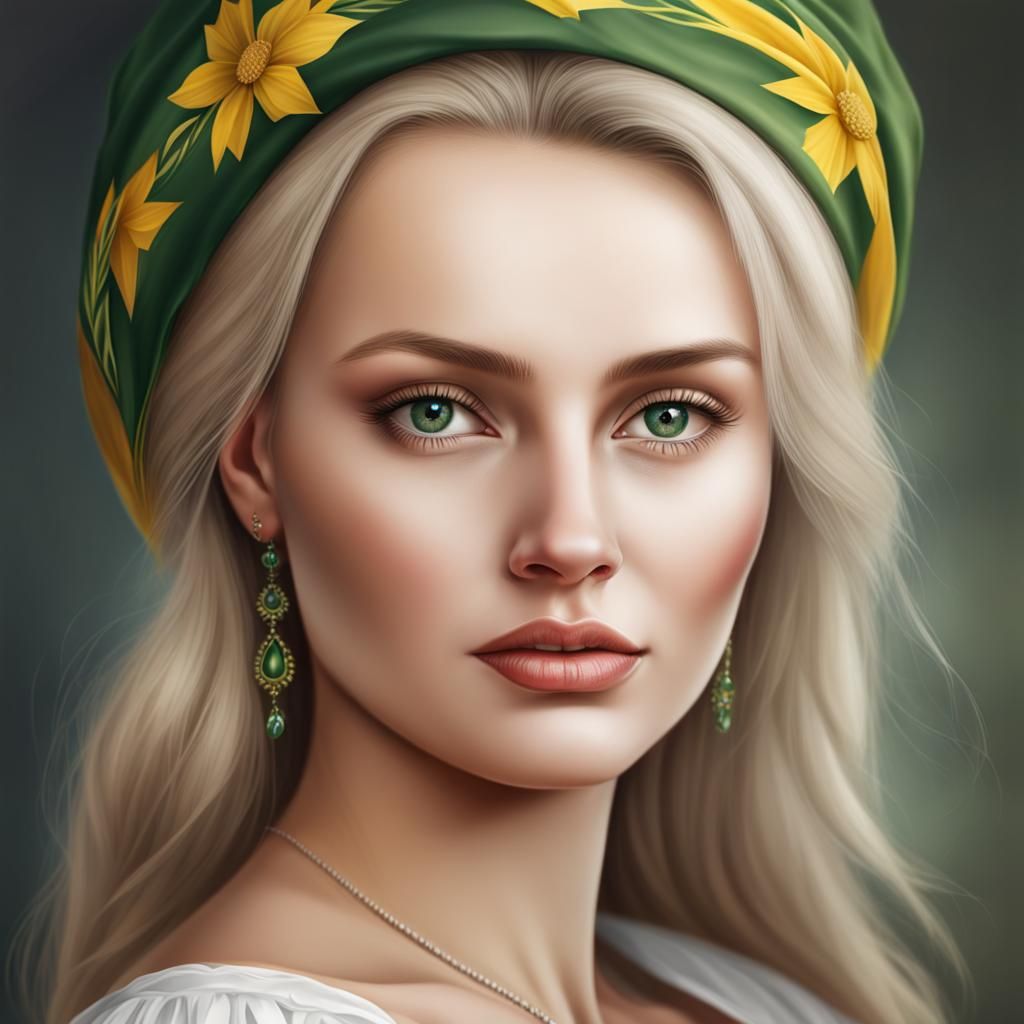 Realistic Portrait of a Beautiful Lithuanian Woman