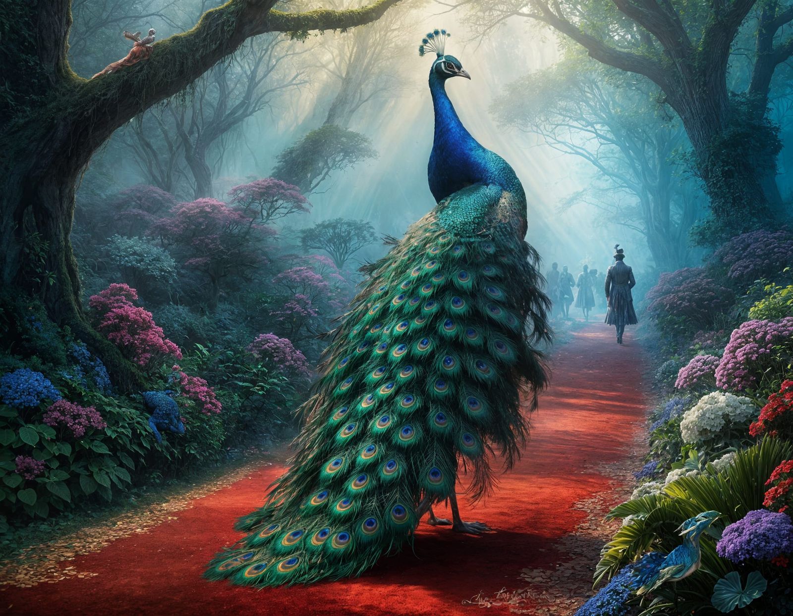 Glamorous Peacock in Epic Cinematic Style