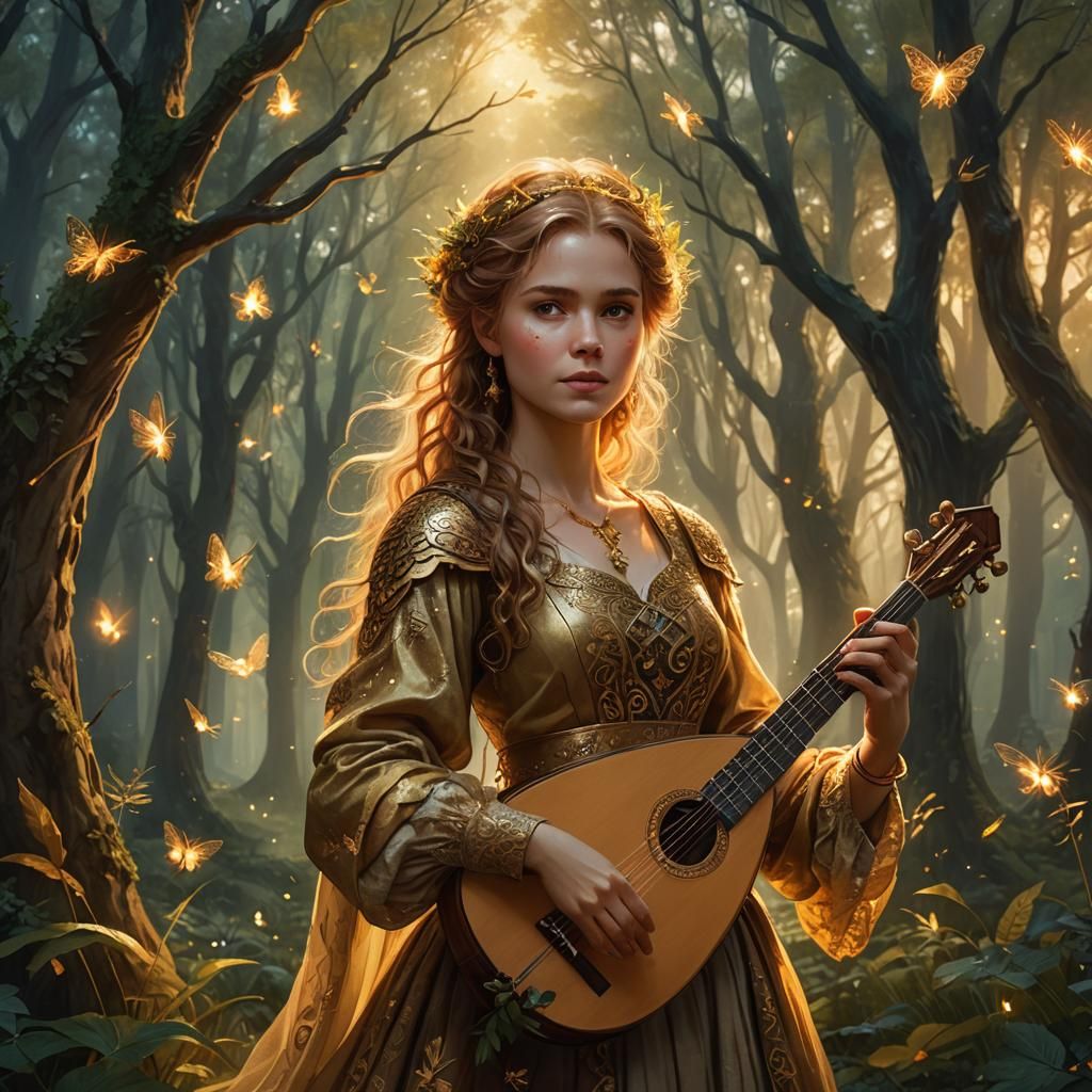 Lyrienna in Mystical Forest: Whimsical Fantasy Portrait