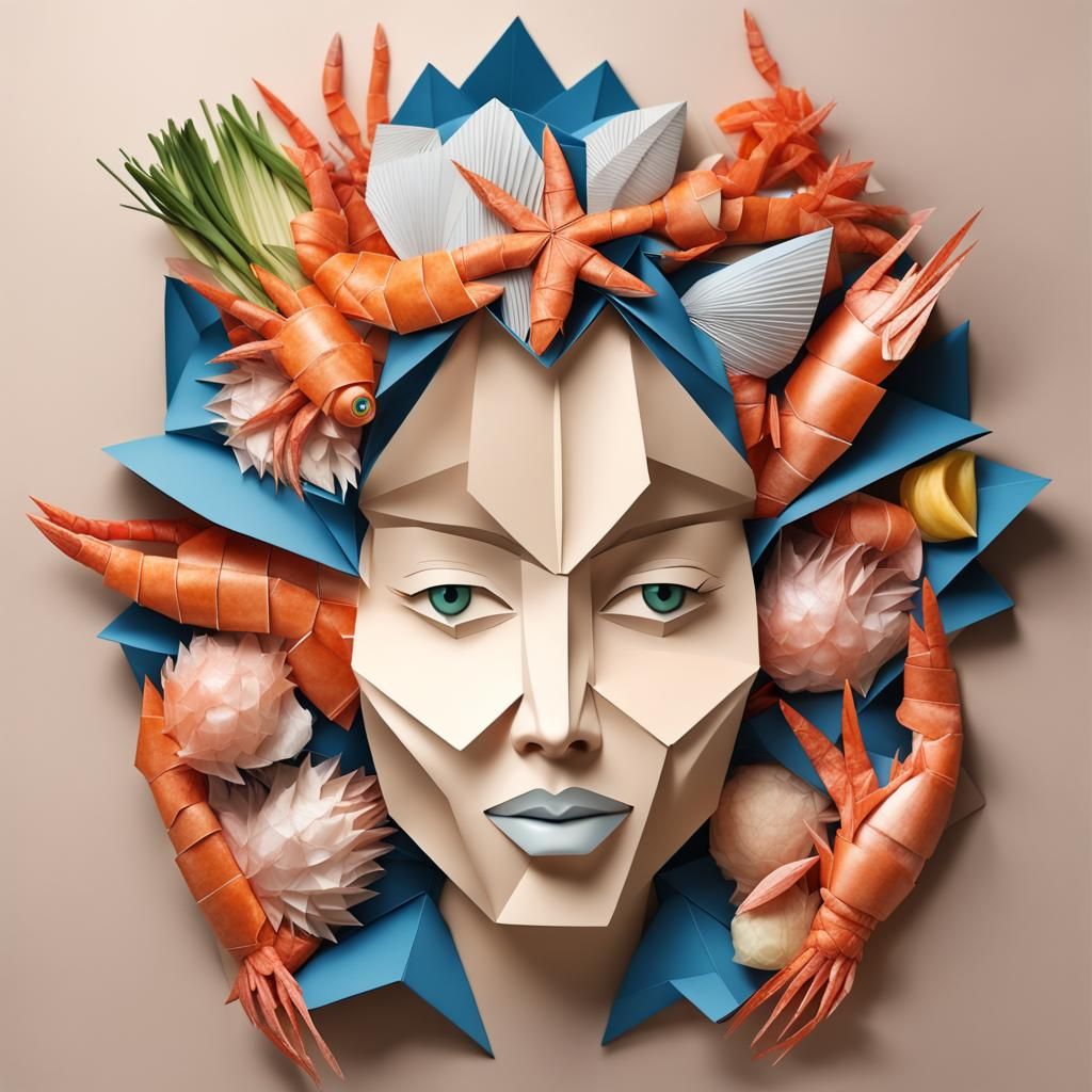 Seafood Woman: Composite Portrait in Arcimboldo Style