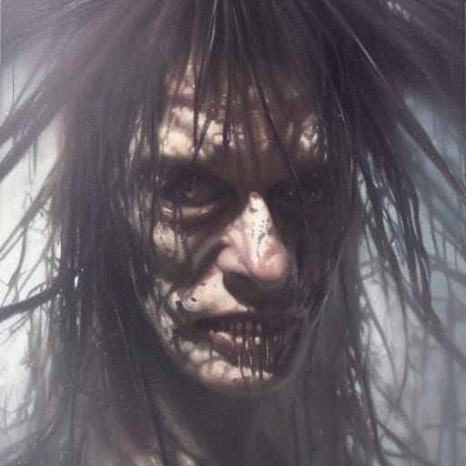 Creepy Shadow Figure in Oil Painting Style