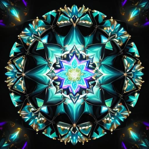 Iconic Jesus Christ Portrait with Gemstones and Optical Effe...