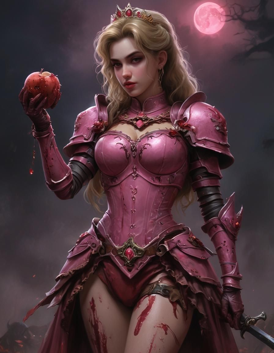 Princess Peach in Dark Fantasy Armor