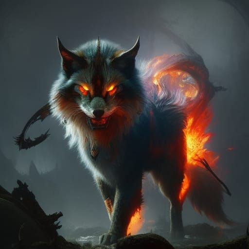 Fierce fire Wolf
