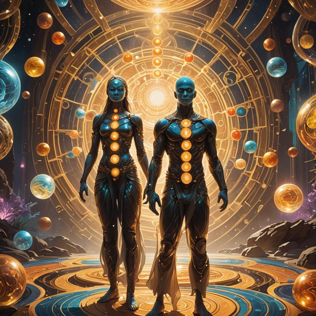 Fantasy Concept Art: Seven Chakras in Human Form