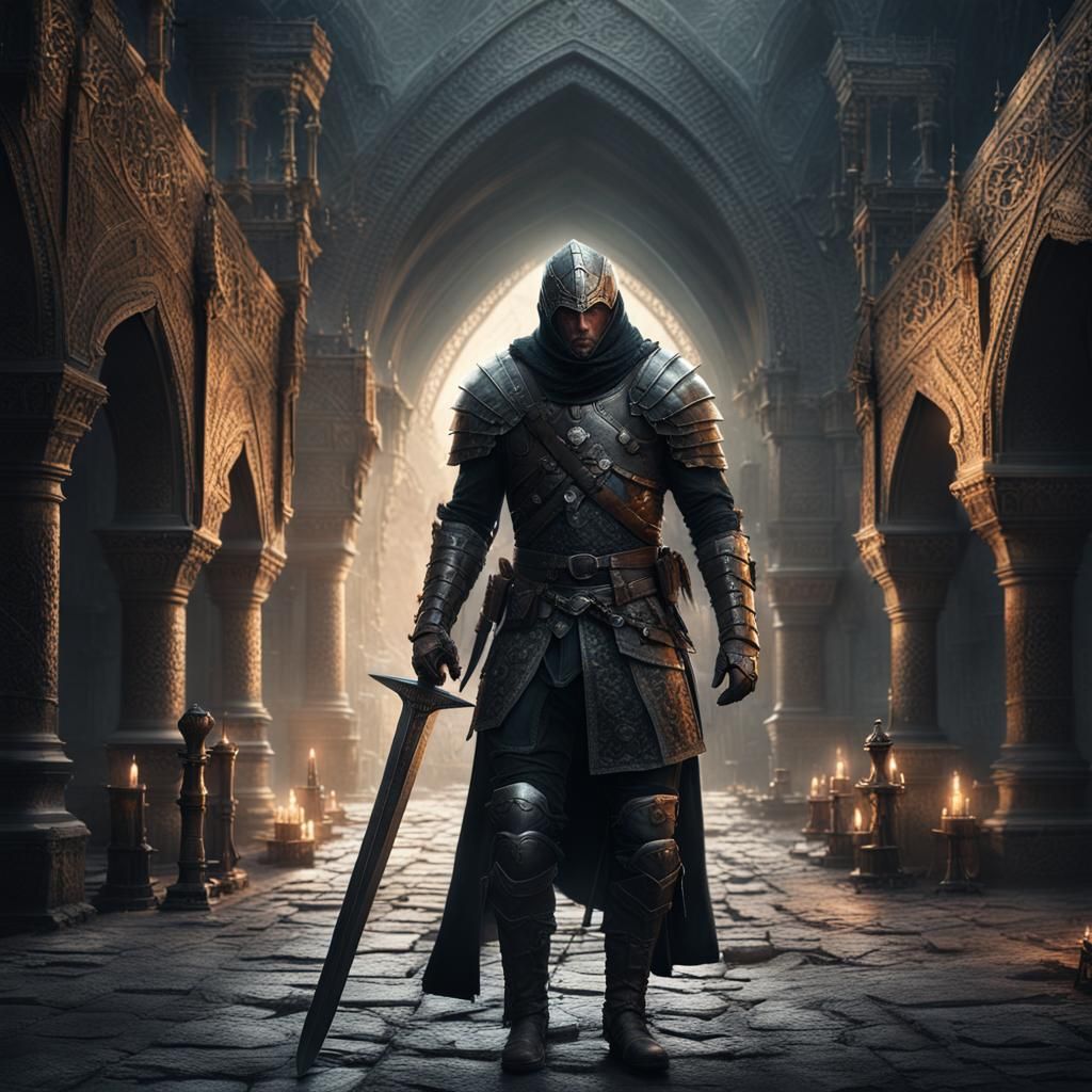 Medieval Bandit in Dark Fantasy Digital Painting