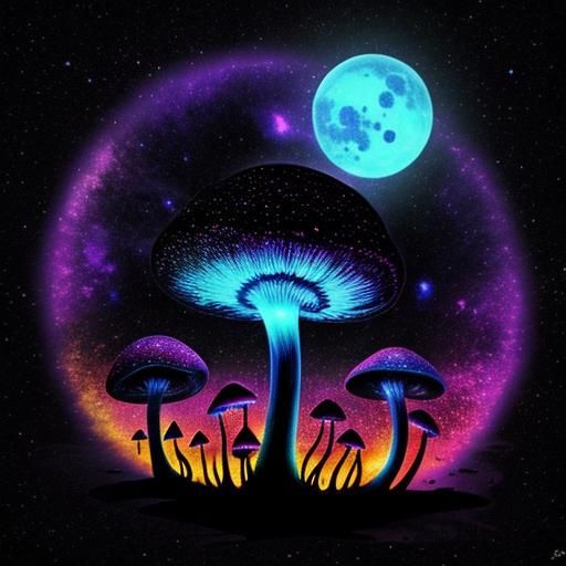 8D Sunset galaxy dusk nocturnal Affirmationen Magic mushroom...
