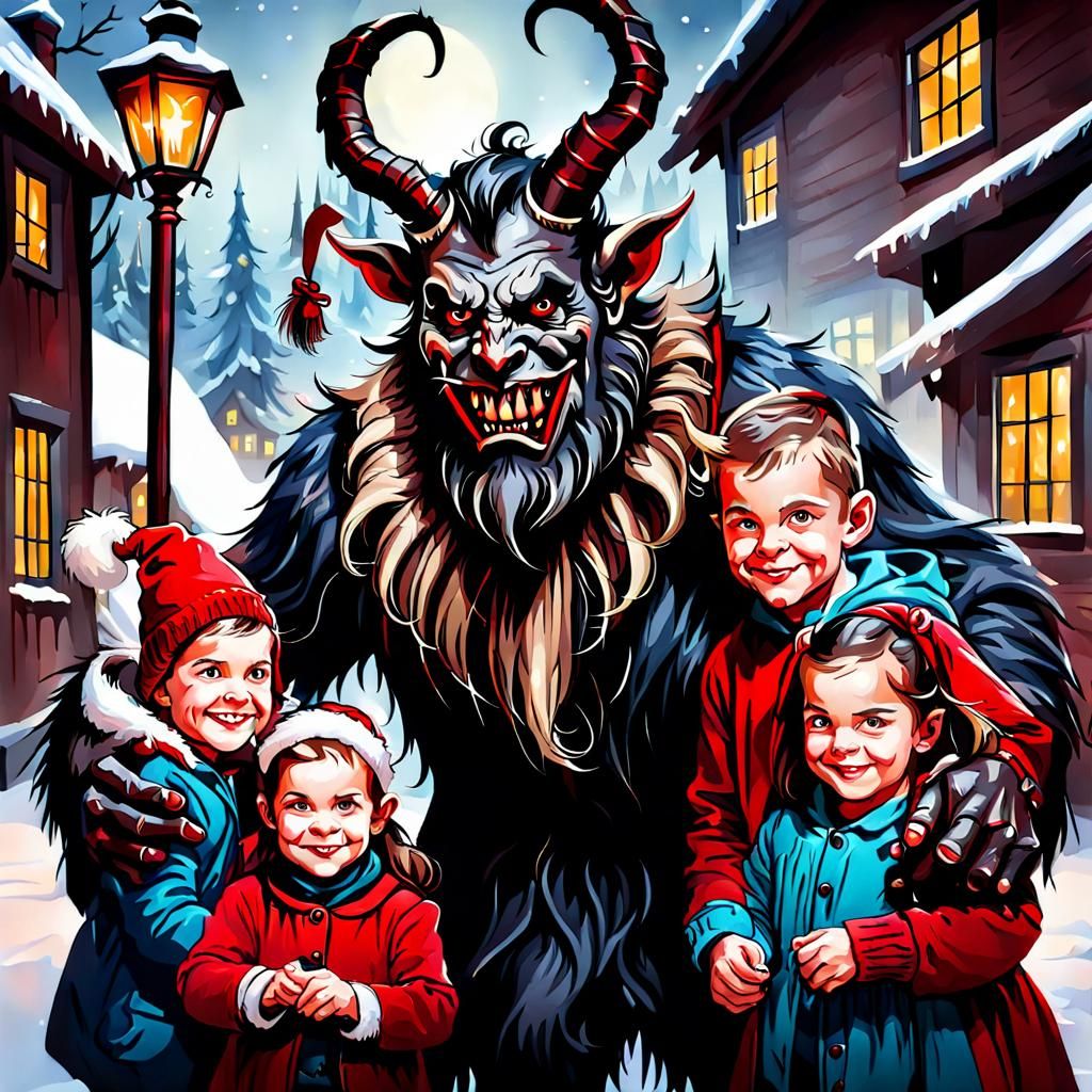 Krampus and Children: A Holiday Portrait