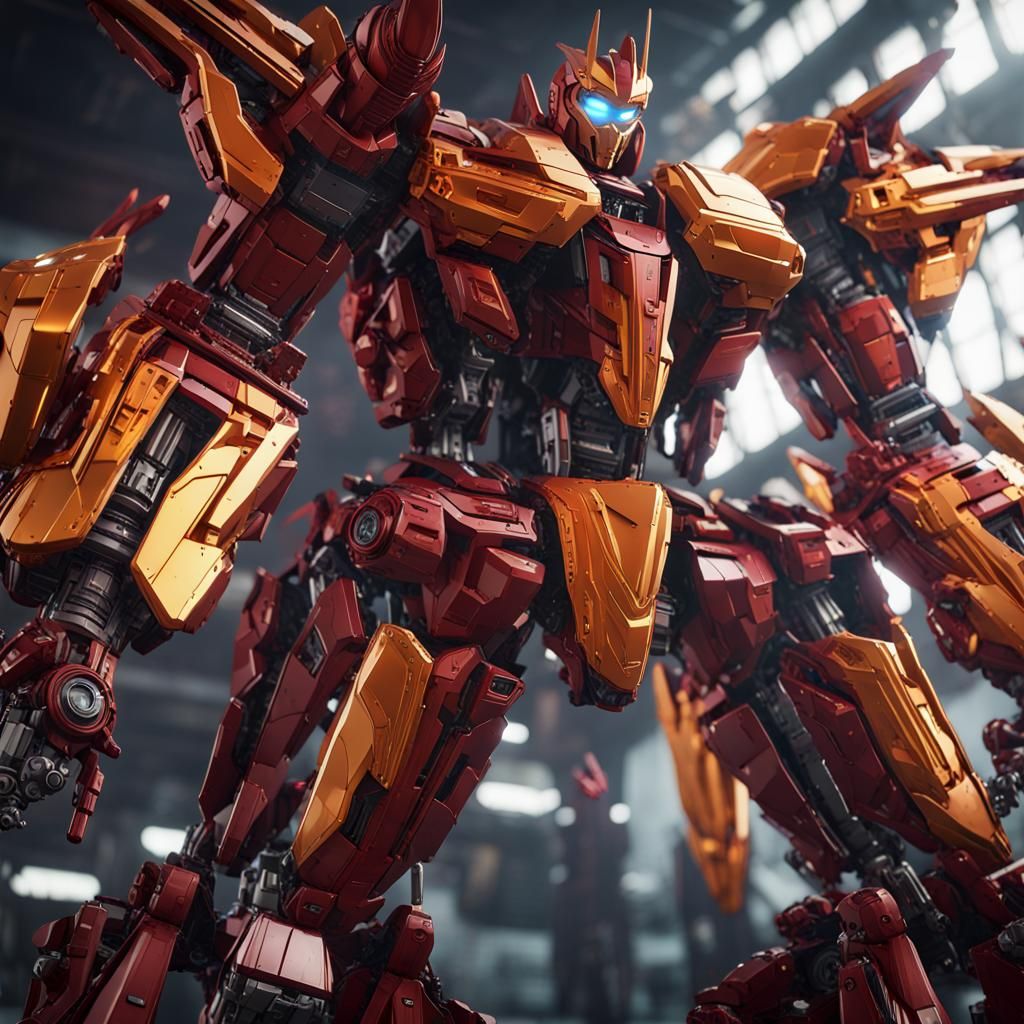 Futuristic Rodimus Prime Mech in Sci-Fi Scene