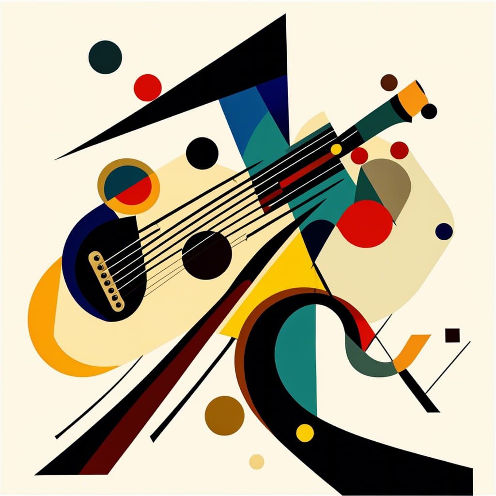 Abstract Guitar in Kandinsky Style, 8K Resolution