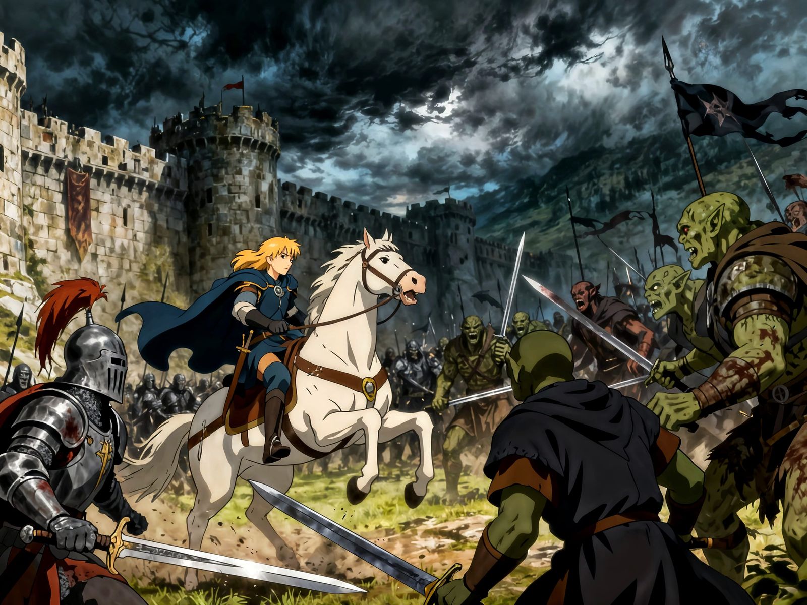 Epic Rohan vs Orcs Battle in Anime Style