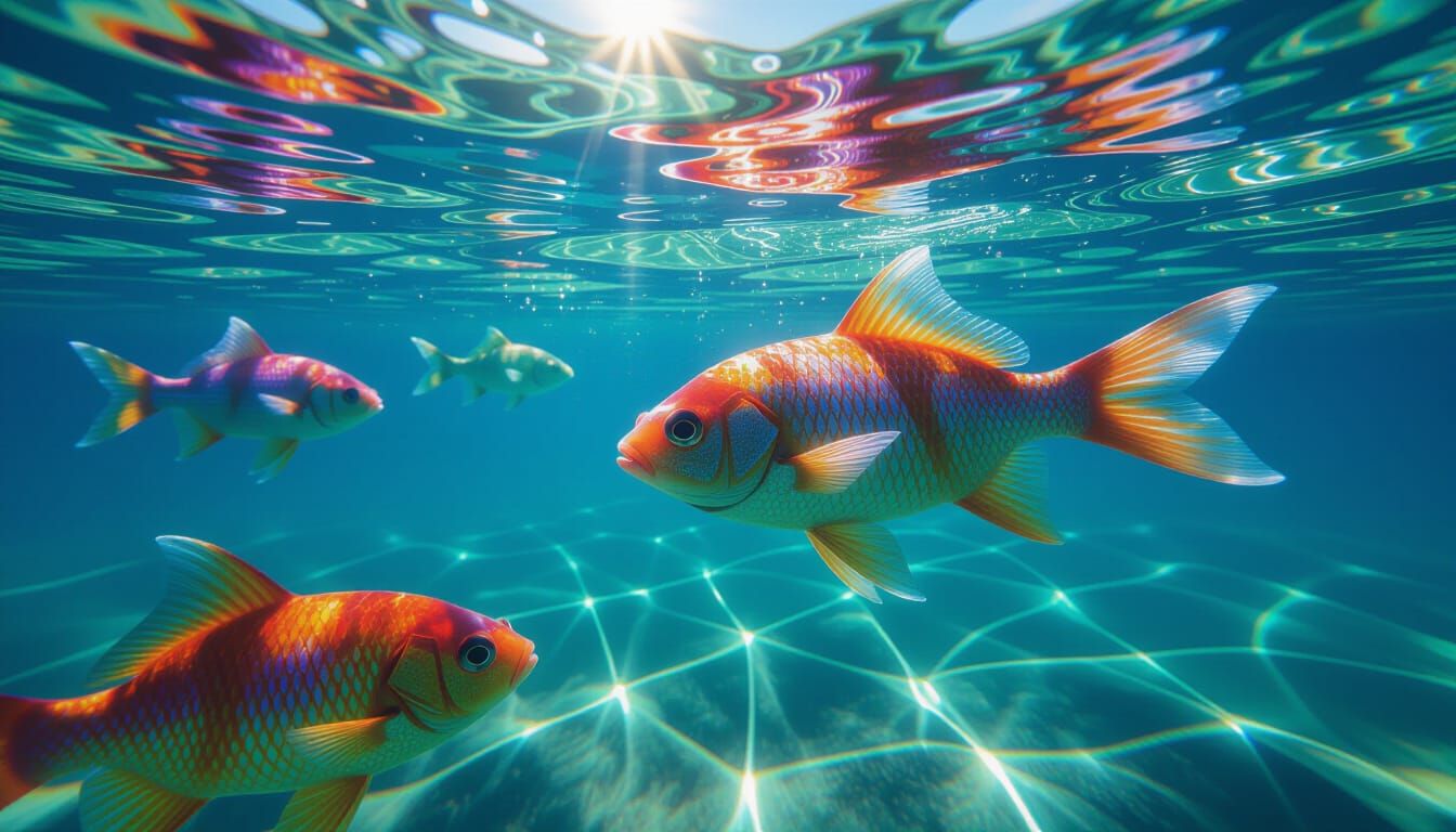 Macro Shot of Colorful Fish in Pool