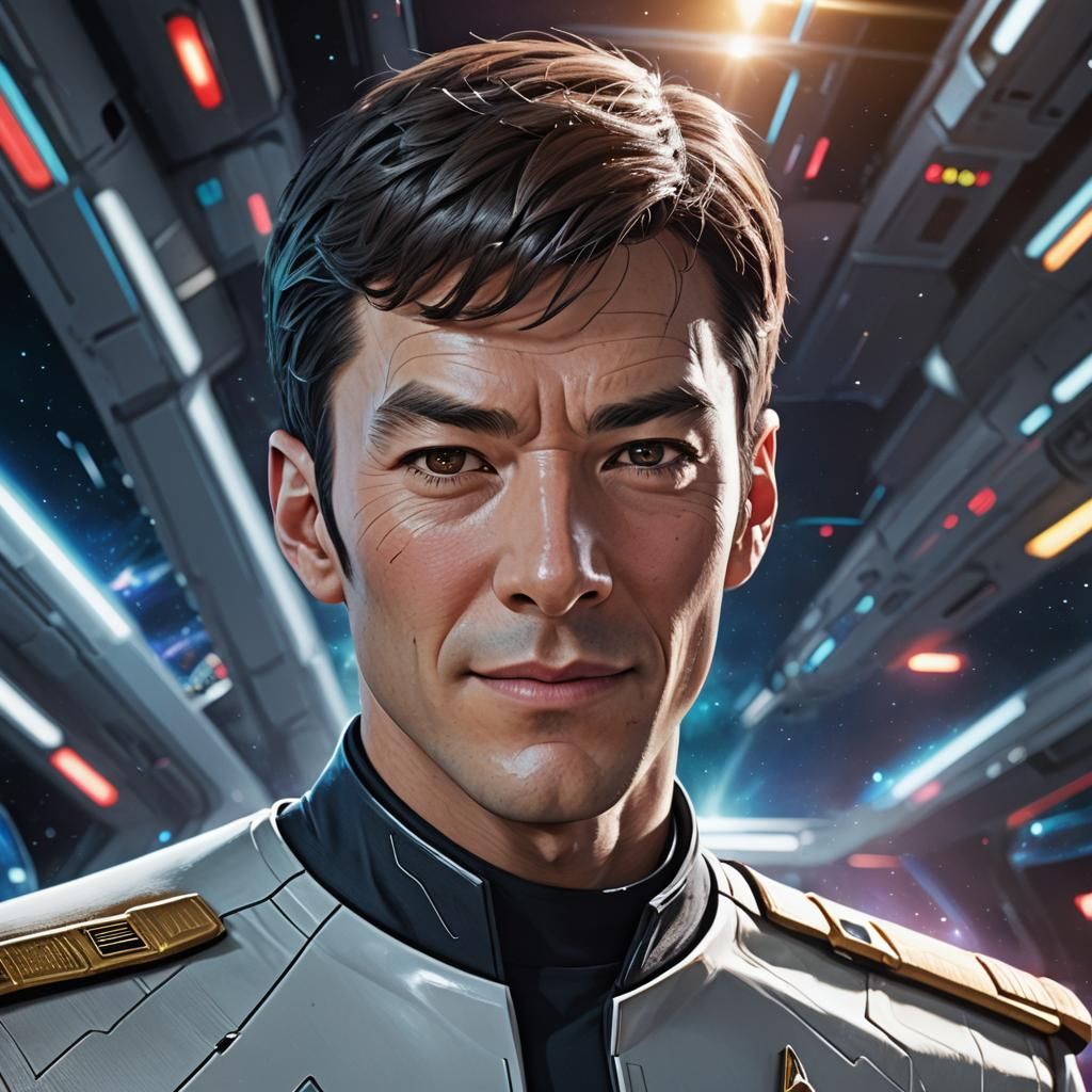 Detailed 3D Anime Portrait of Star Trek's Ben