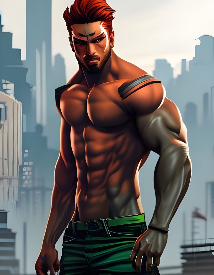 Cyberpunk Street Samurai in Megacity Sunset