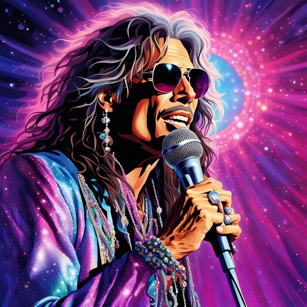 Steven Tyler in Fantasy Art Nouveau Landscape