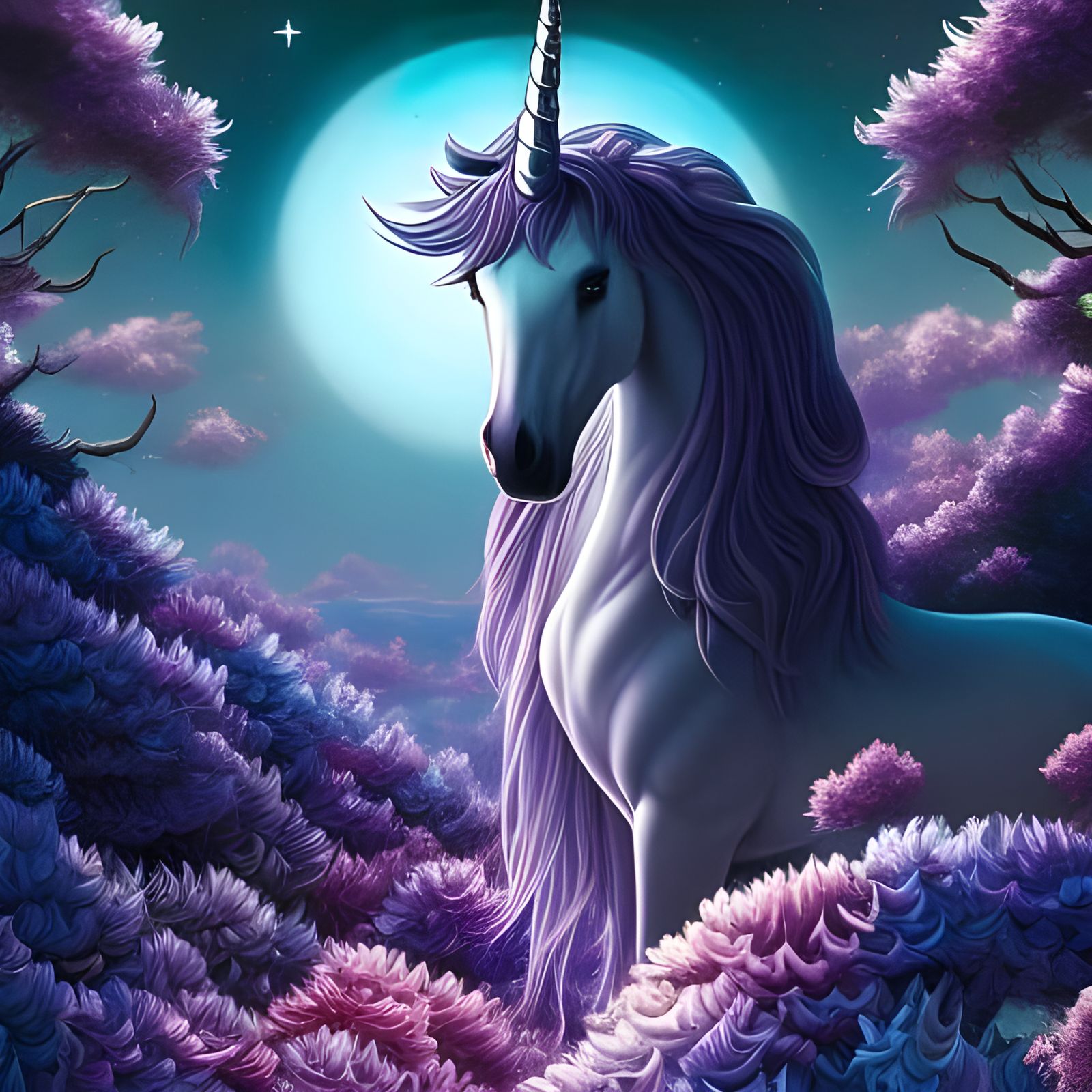 Cosmic Unicorn in Occult Witchcore Style