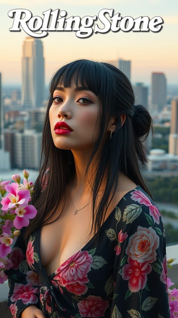 Goth Supermodel Reigns on a Floral Downtown Los Angeles Cove...