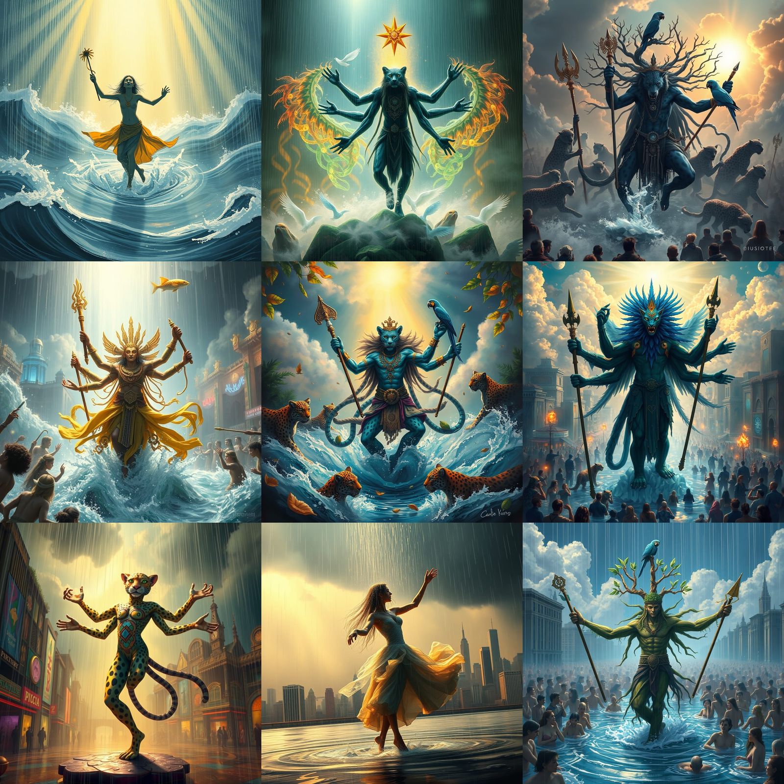 Leopard Fish Shaman in Flooded City