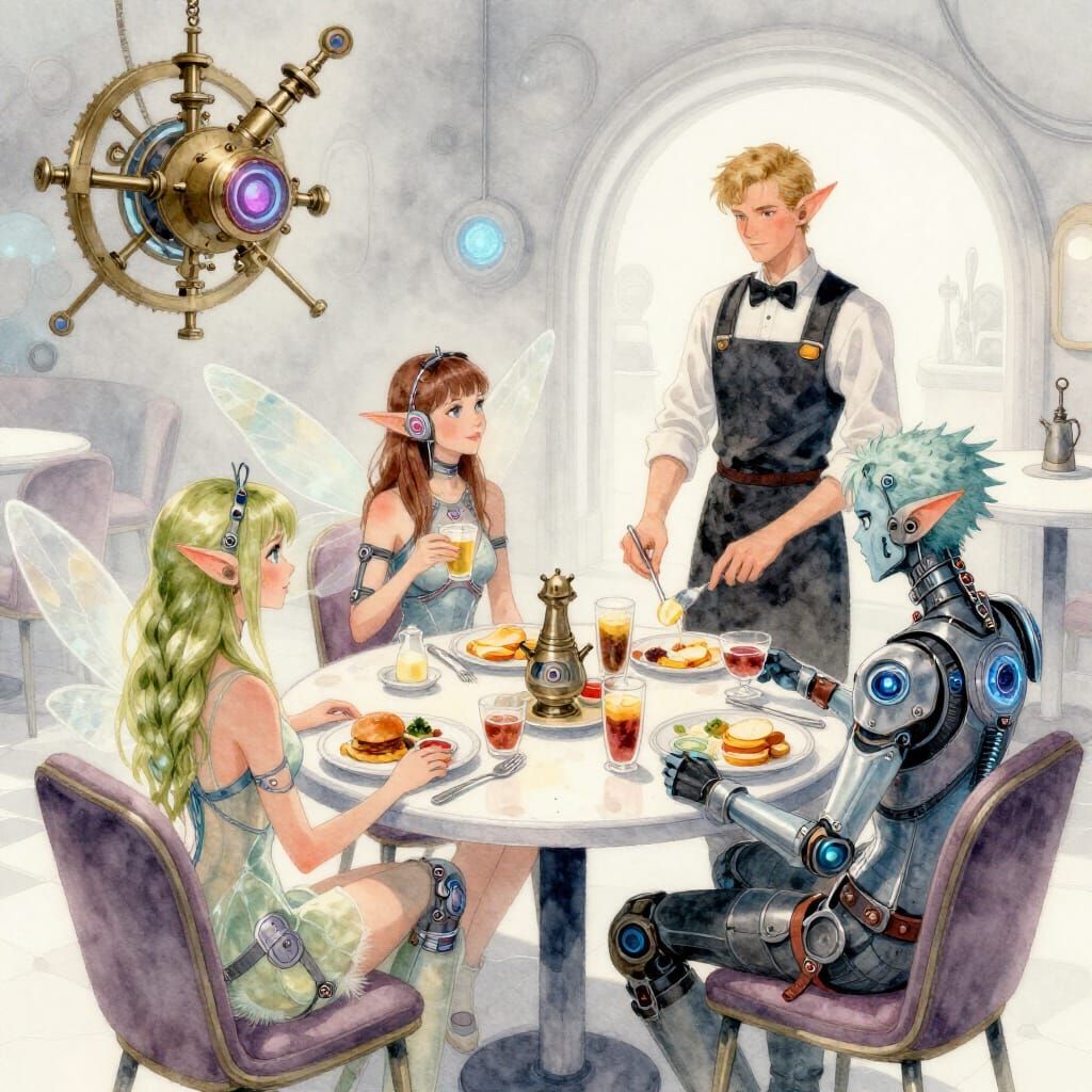 Cyberpunk Fairies and Elves at Luminescent Diner