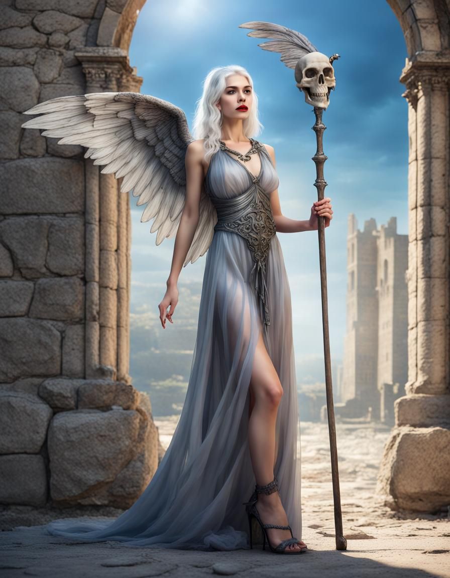 The silver/grey haired beautiful girl is Lilythe, in a Greek...