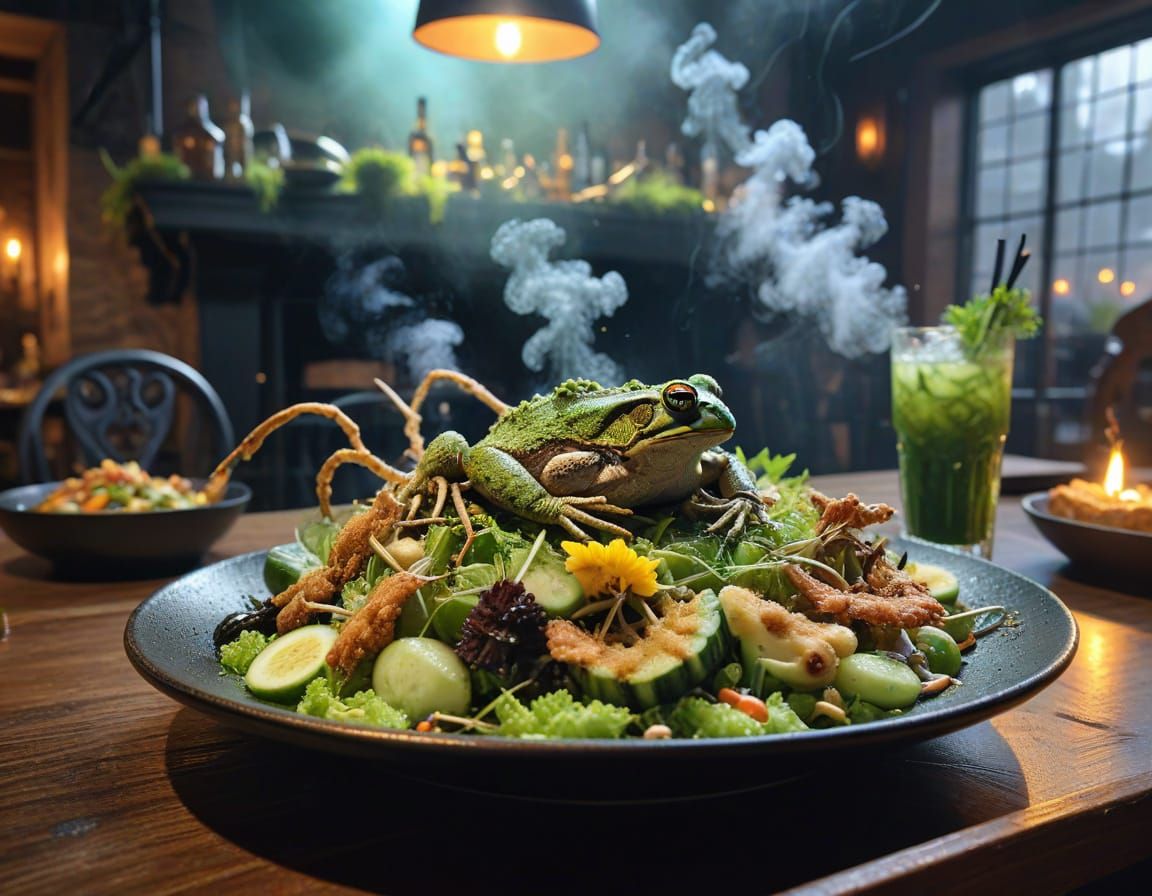 Whimsical Toad Salad with Witchy Ambiance