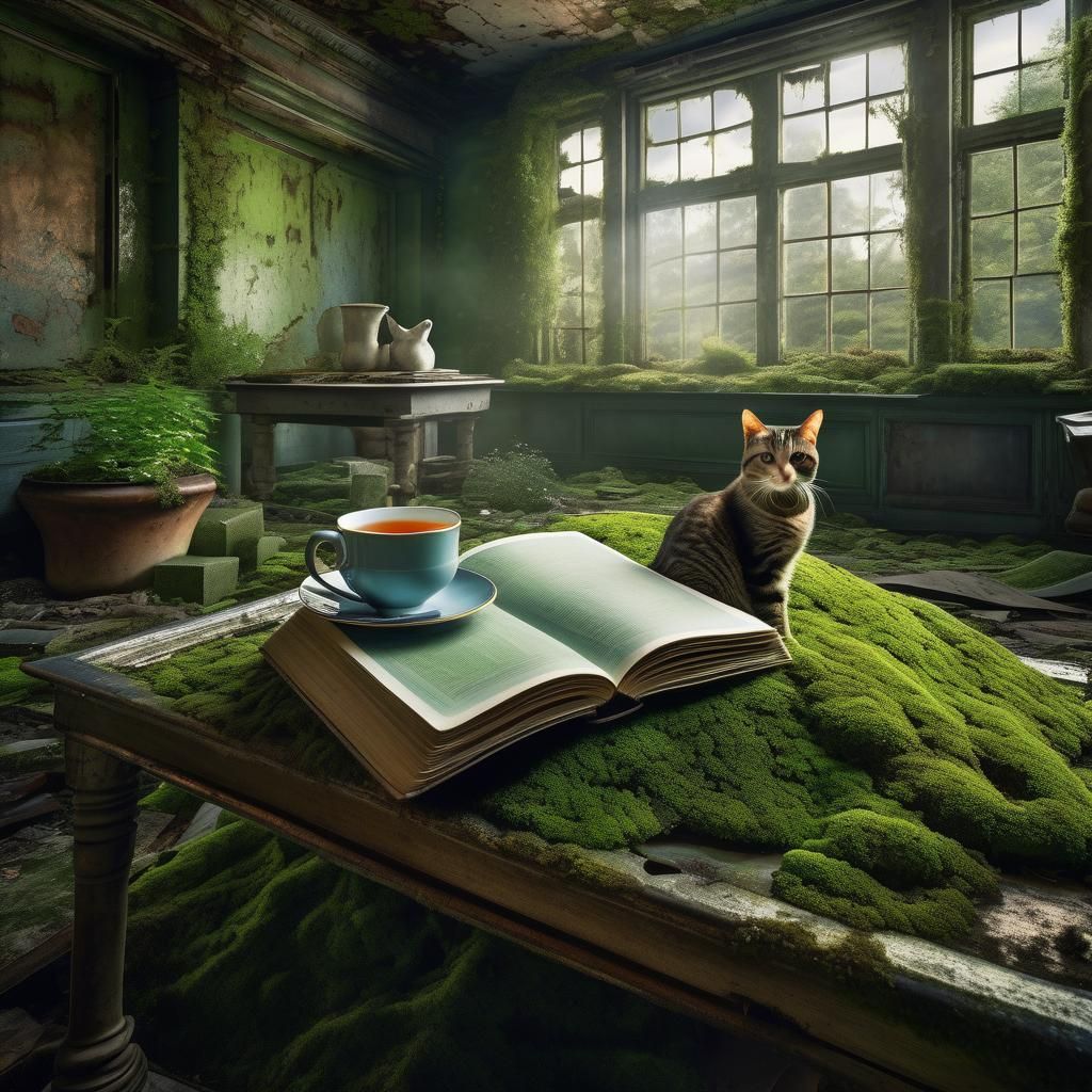 Post-Apocalyptic Tea: Nature Reclaims Abandoned Room