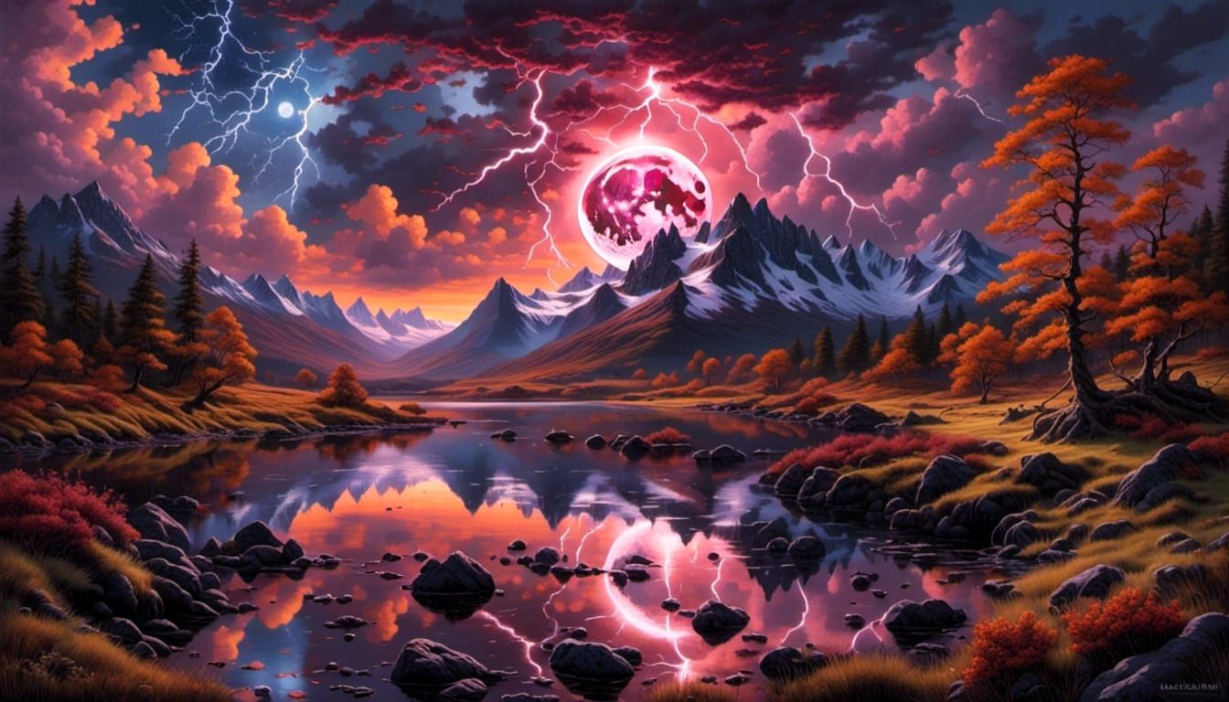 storm over a scottish loch