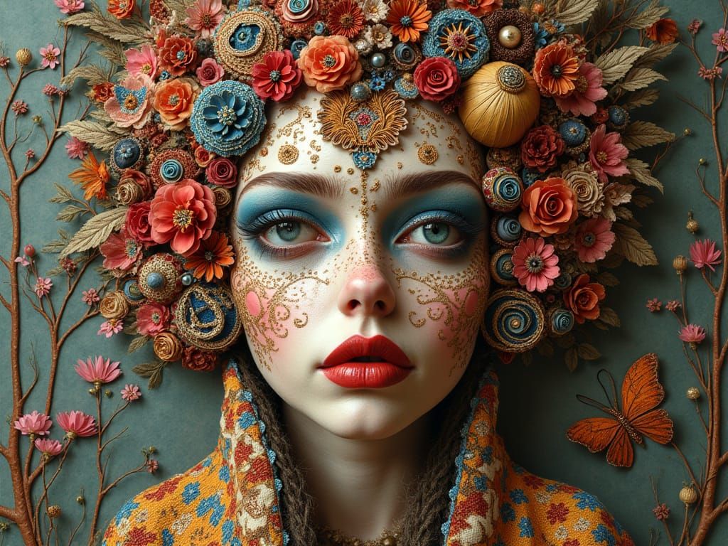 Architextual Couture Doodleblend Petrykivka Hyaline Poetic Quilling Melodramatic Lighting Fashion