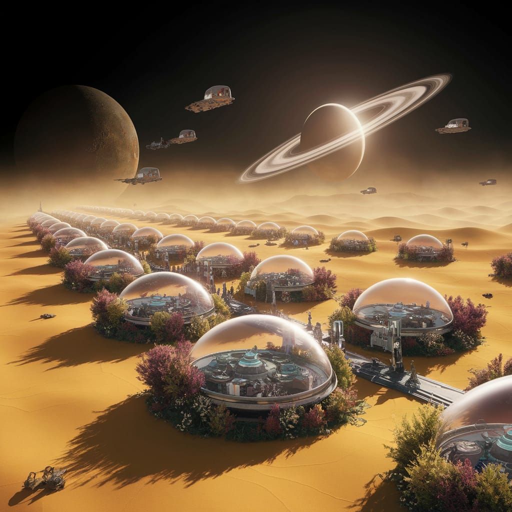 Domes of a Fantastical Alien Cityscape