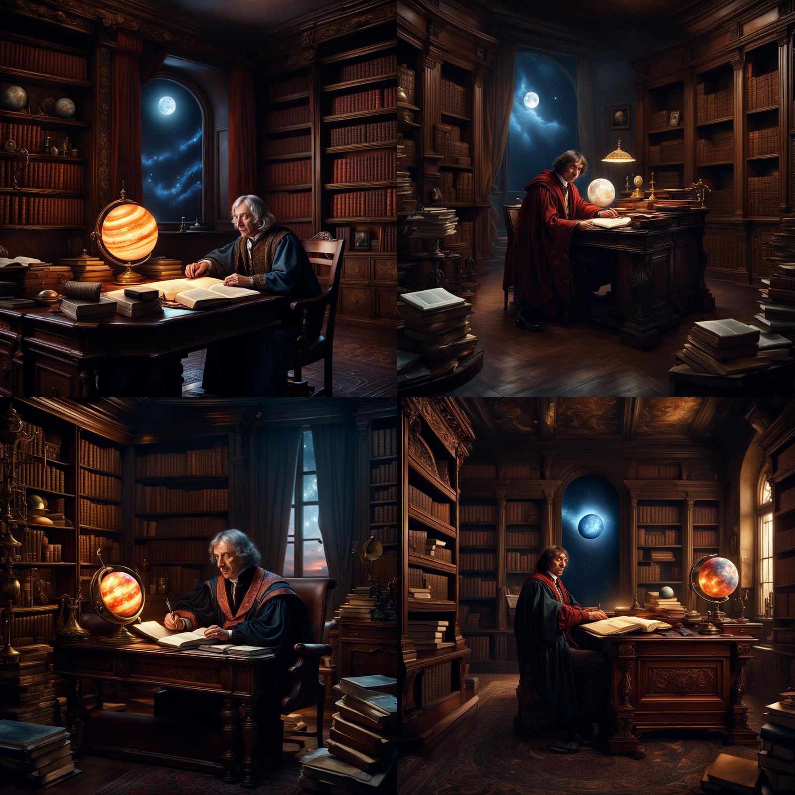 Nicolaus Copernicus Holds Solar System: Digital Matte Painti...