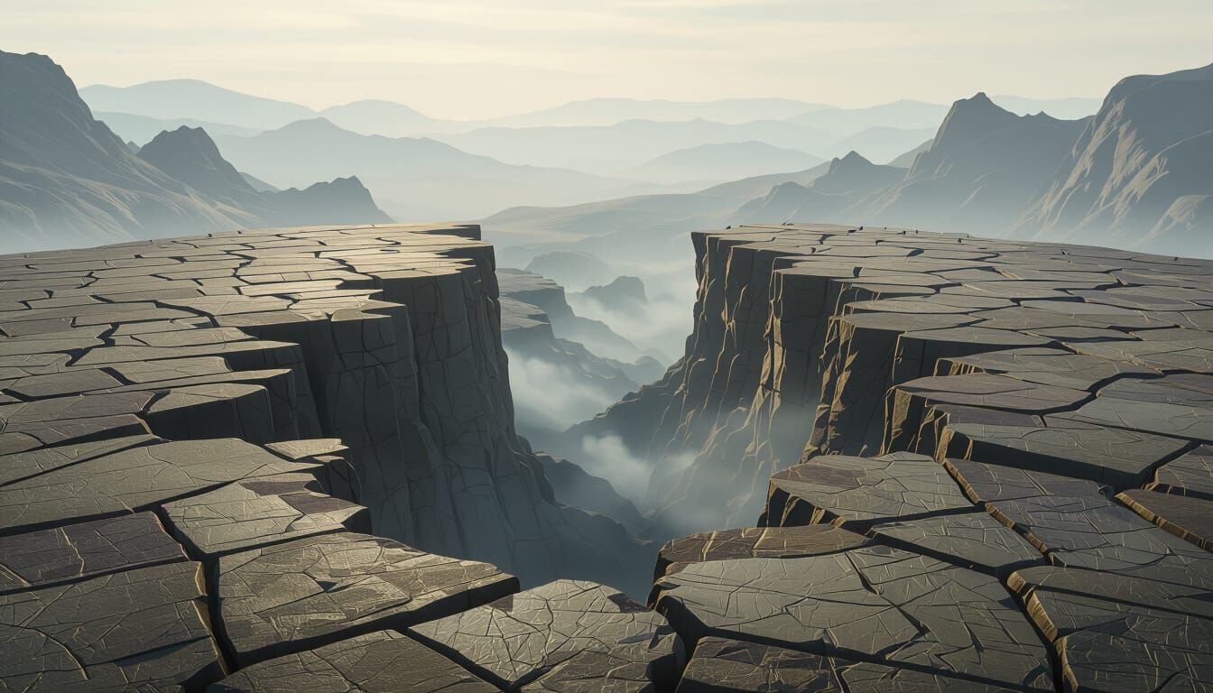 Dreamlike Highland Scars in 2.5D Semi-Realistic Style