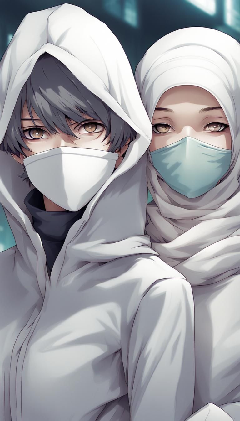 Anime-Style Image of Teens in White Zentai Suits