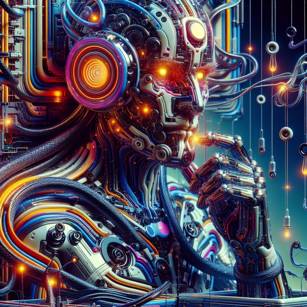 A Form For His Secret Love in Neon Liquid Fire Outline