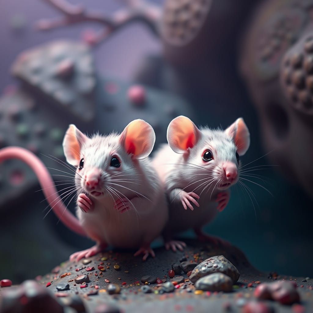 Surreal Lab Scene in Vibrant, Fantastical Style