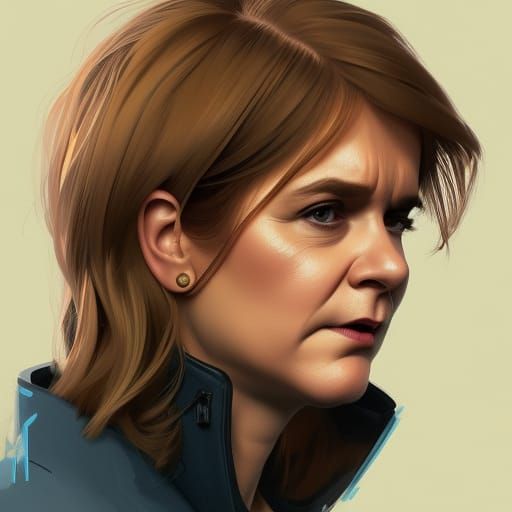Detailed Portrait of Nicola Sturgeon in Artstation Style