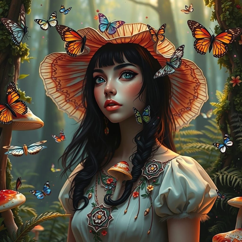 Enchanted Mushroom Forest Fairies in Whimsical Wonderland