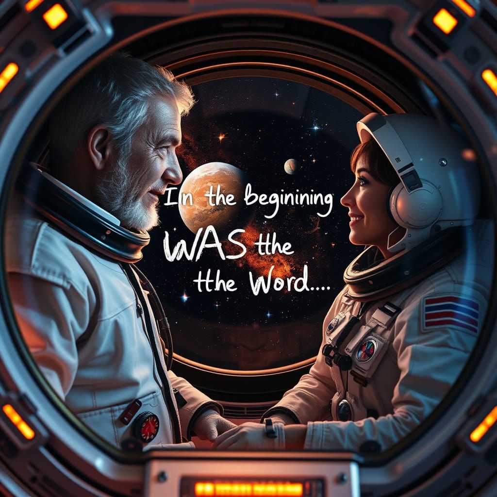 Astronauts Ponder the Cosmos in Futuristic Space Capsule