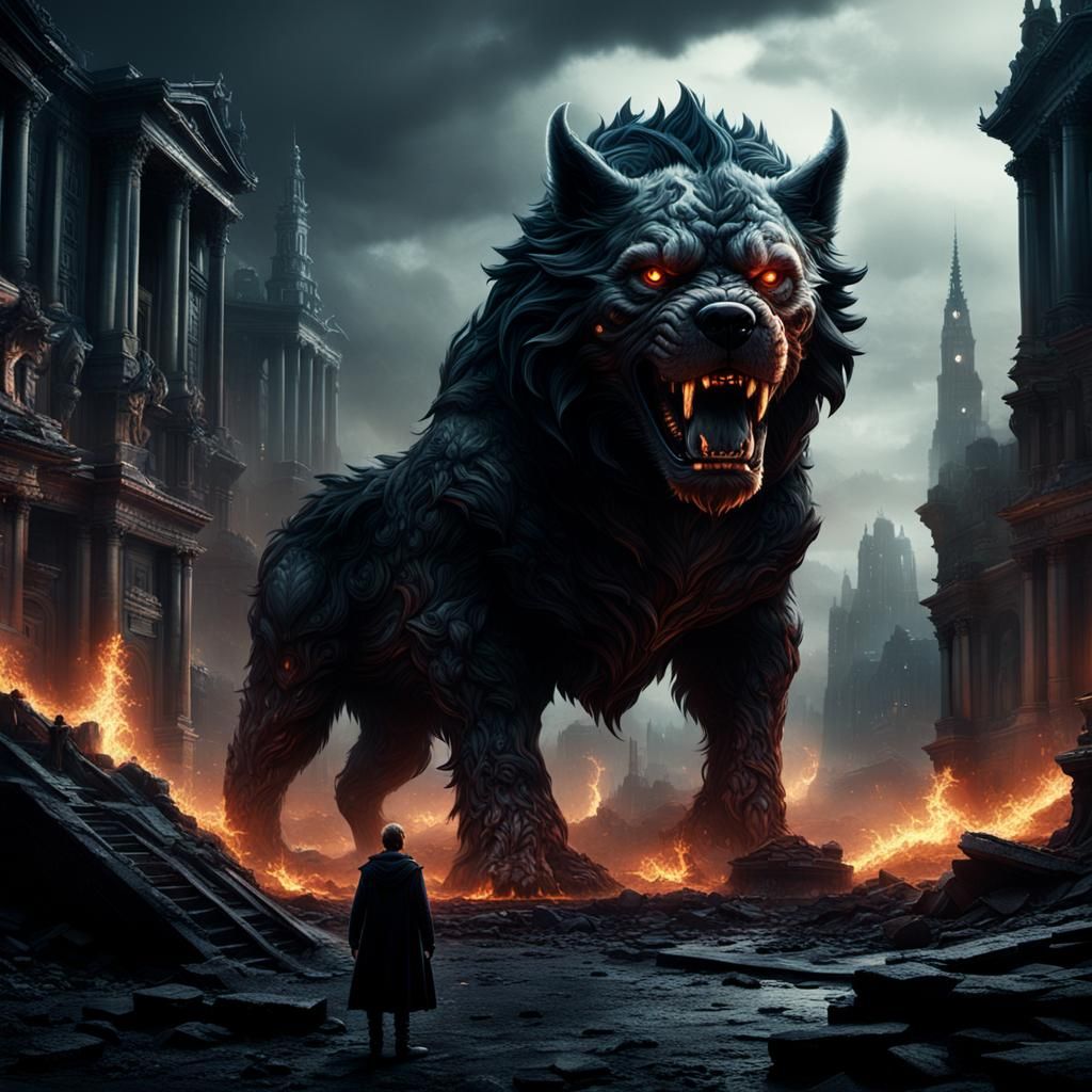 Epic Cerberus Digital Matte Painting