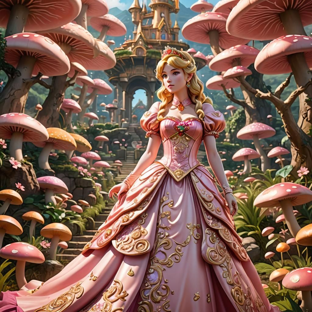 Princess Peach in Manga-Inspired 3D Anime Art