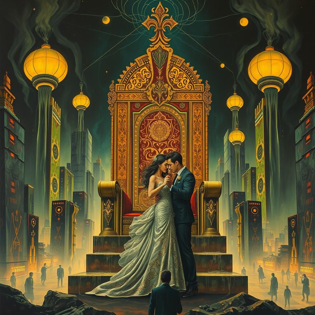 Dystopian Art Deco Romance on a Throne