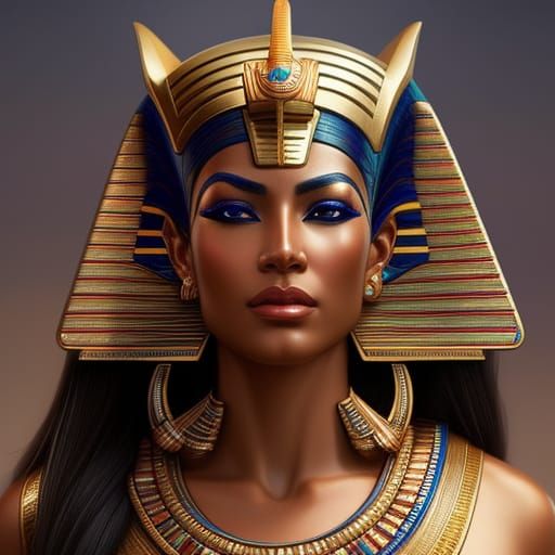 Egyptian Pharaoh Portrait in Hyperdetailed Style