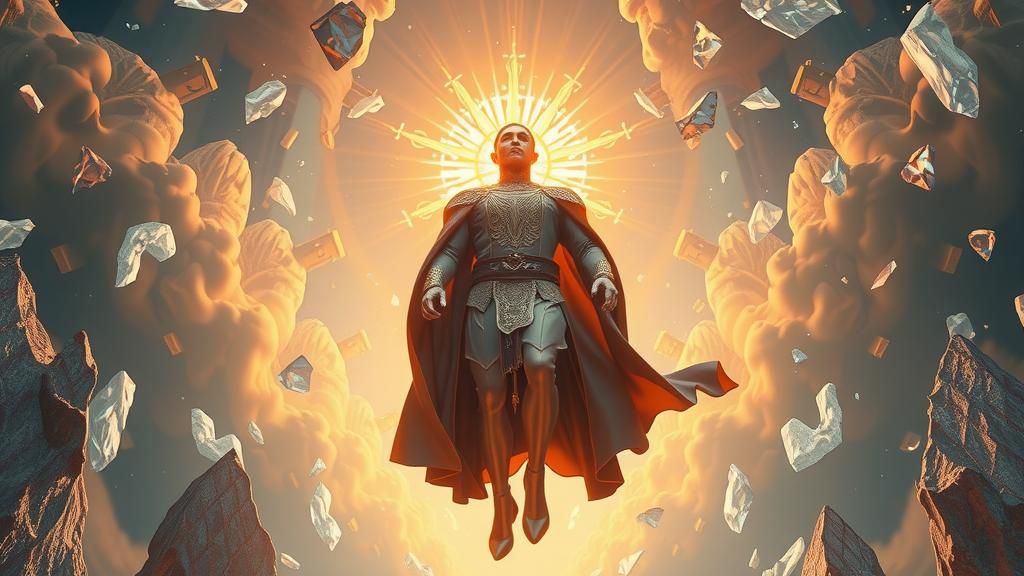 Celestial Figure Descends: Hyperrealism in 8K