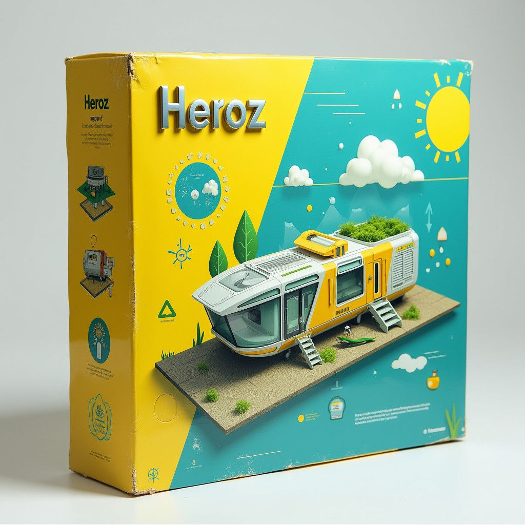 Futuristic Housing Unit Model Kit Packaging Design